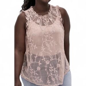 🌙Torrid Floral Lace Mock Neck Blouse NWT Size 3XL